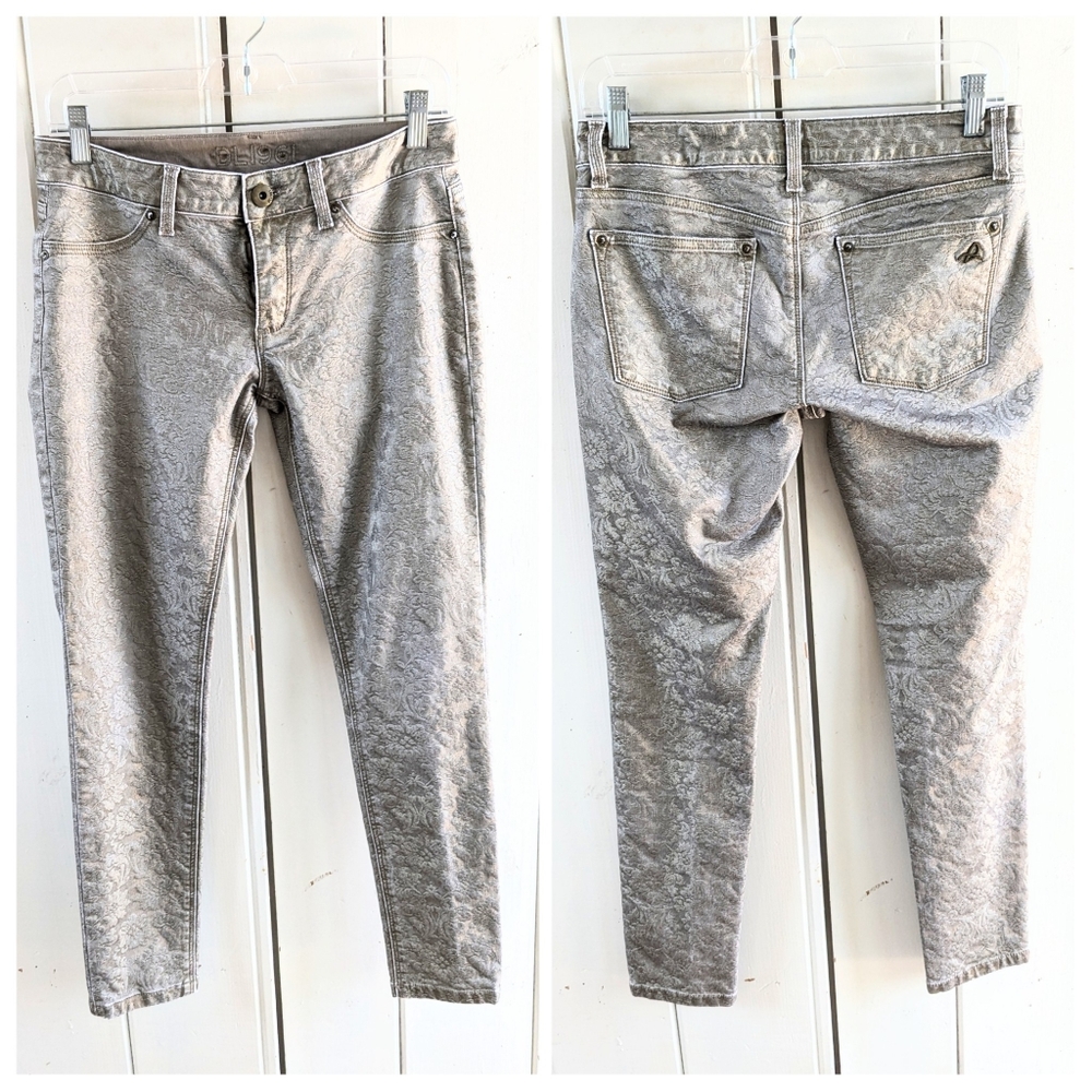 ⚡ SALE DL1961 Emma Textured Jeans in Subtle Metallic sz 27
